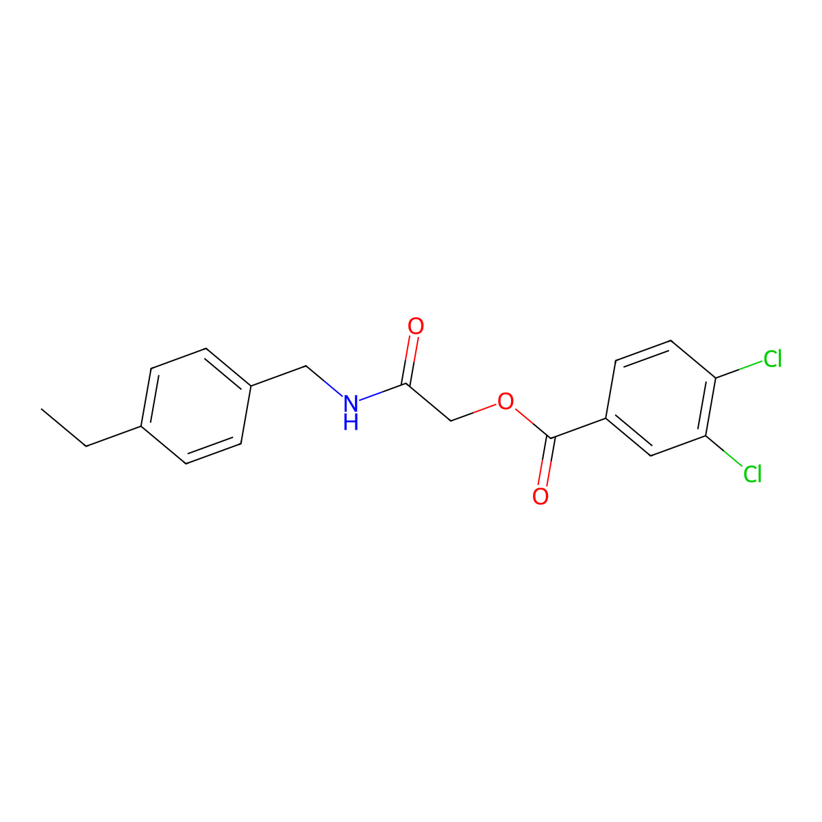 {[(4-Ethylphenyl)methyl]carbamoyl}methyl 3,4-dichlorobenzoate molecular structure, CAS 1794798-58-5