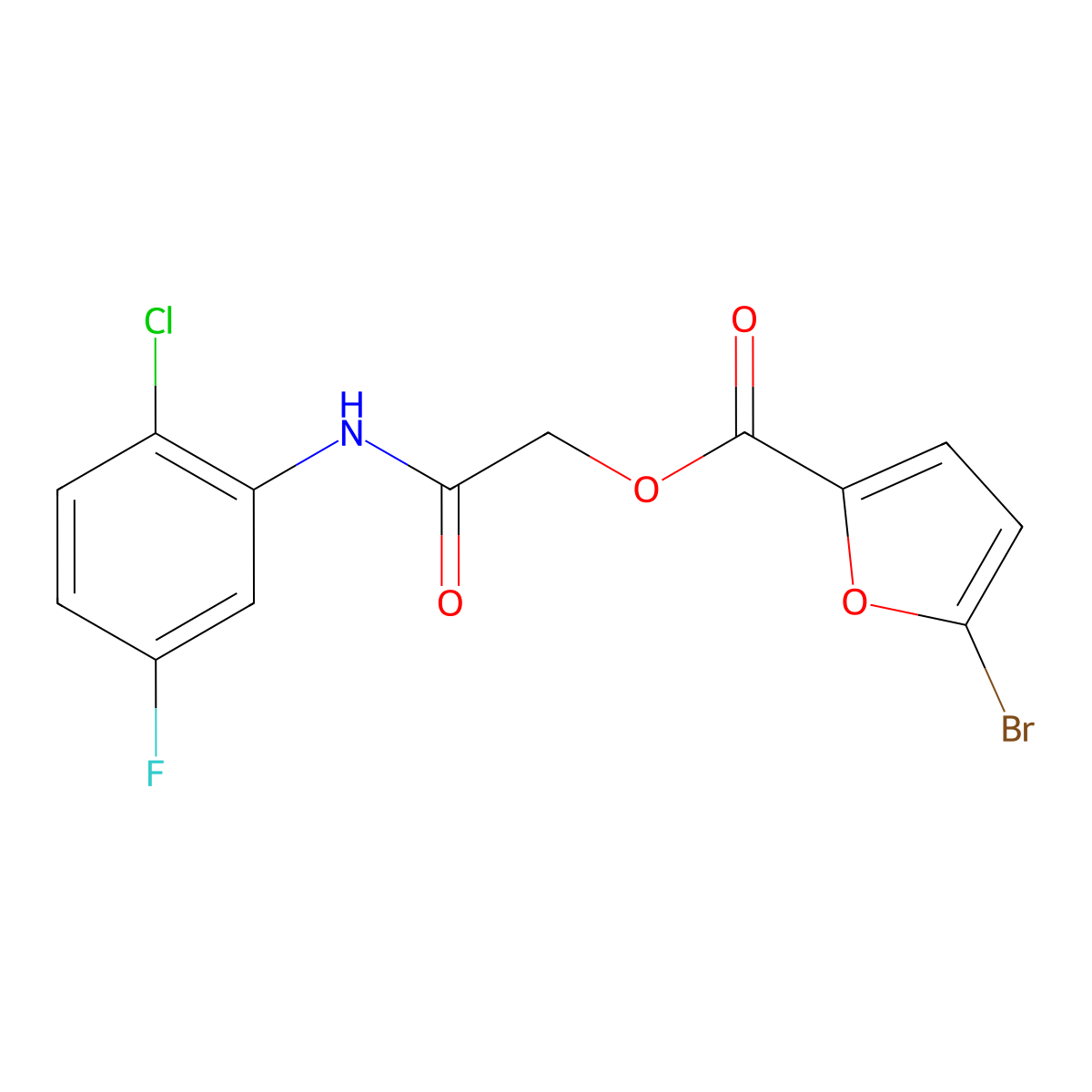 [(2-Chloro-5-fluorophenyl)carbamoyl]methyl 5-bromofuran-2-carboxylate molecular structure, CAS 1794798-79-0
