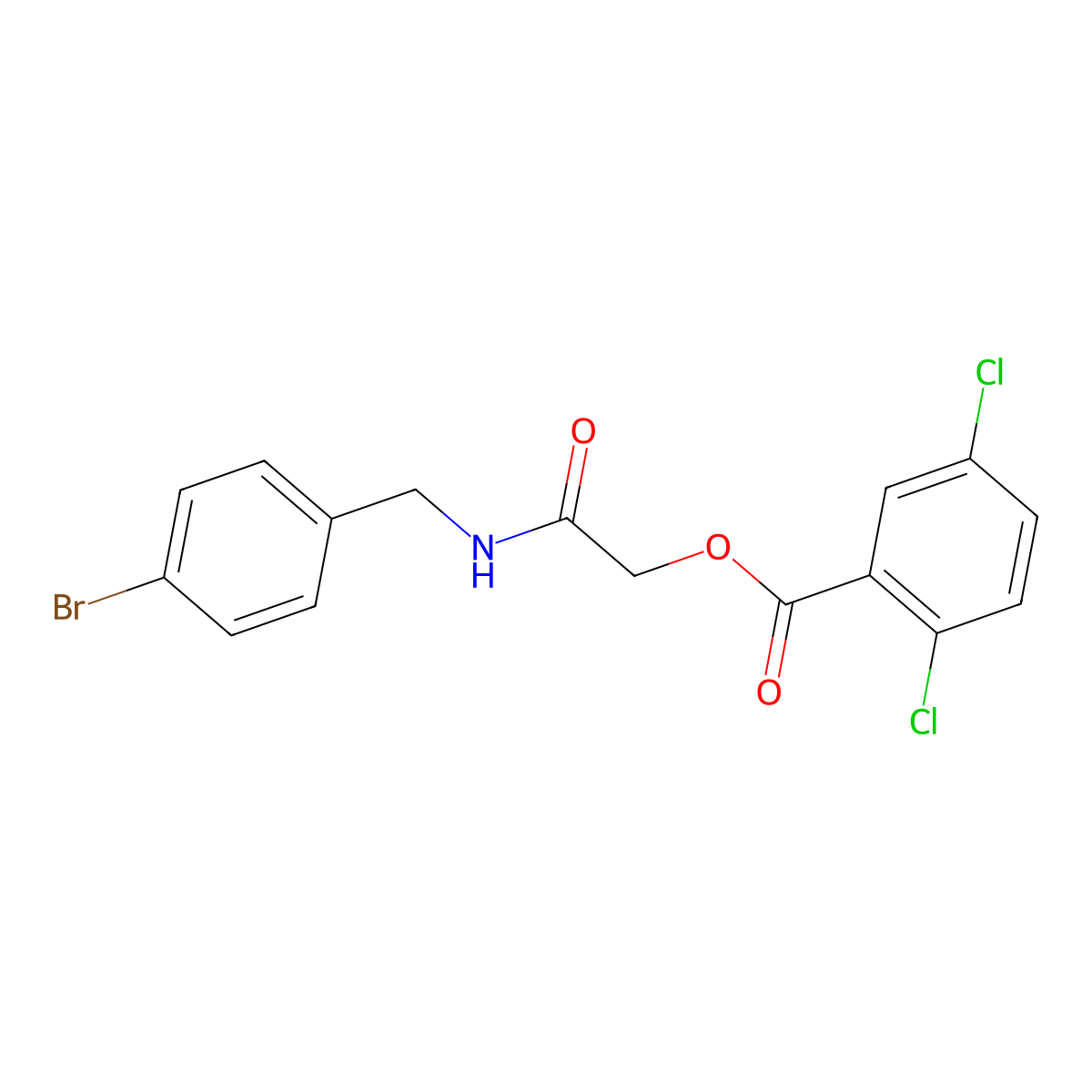 {[(4-Bromophenyl)methyl]carbamoyl}methyl 2,5-dichlorobenzoate molecular structure, CAS 1794798-85-8