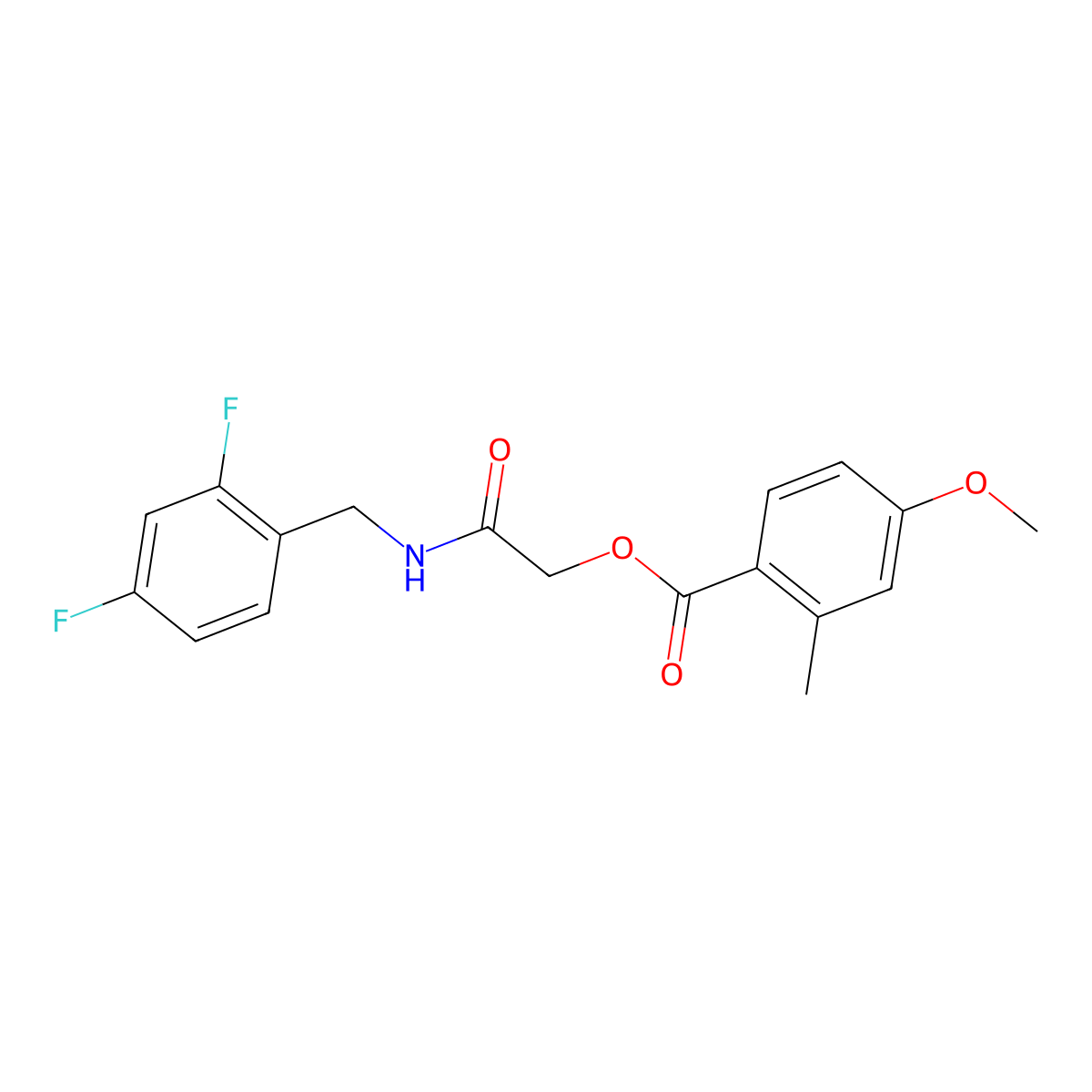 {[(2,4-Difluorophenyl)methyl]carbamoyl}methyl 4-methoxy-2-methylbenzoate molecular structure, CAS 1794799-05-5