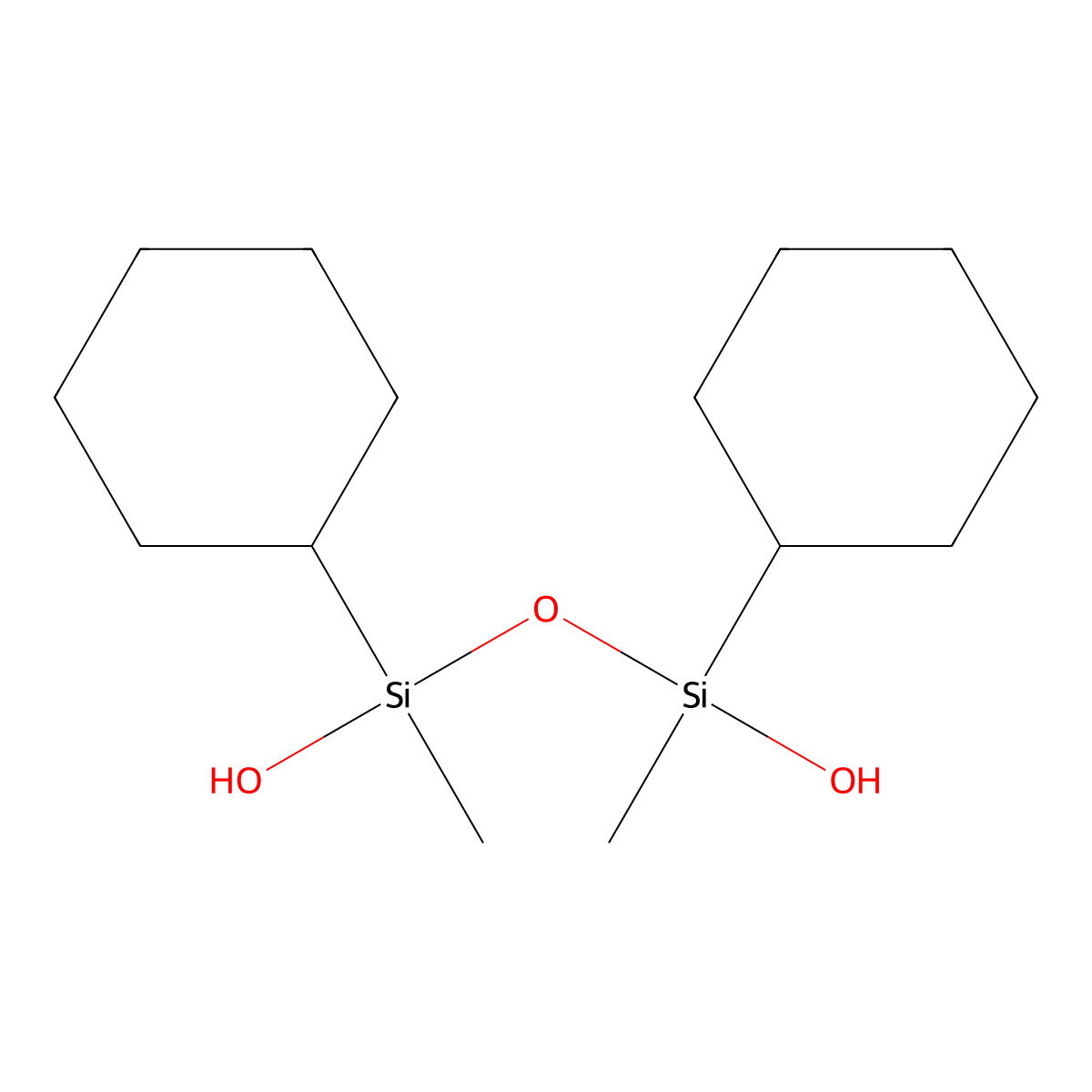 1,3-Dicyclohexyl-1,3-dimethyldisiloxane-1,3-diol molecular structure, CAS 17948-09-3