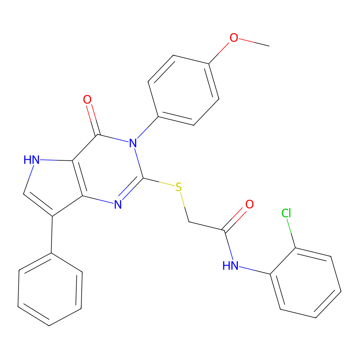 N-(2-chlorophenyl)-2-{[3-(4-methoxyphenyl)-4-oxo-7-phenyl-3H,4H,5H-pyrrolo[3,2-d]pyrimidin-2-yl]sulfanyl}acetamide molecular structure, CAS 1794805-45-0