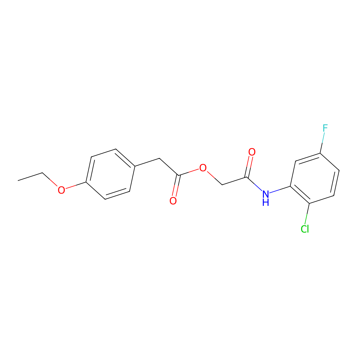 2-[(2-Chloro-5-fluorophenyl)amino]-2-oxoethyl (4-ethoxyphenyl)acetate molecular structure, CAS 1794833-51-4