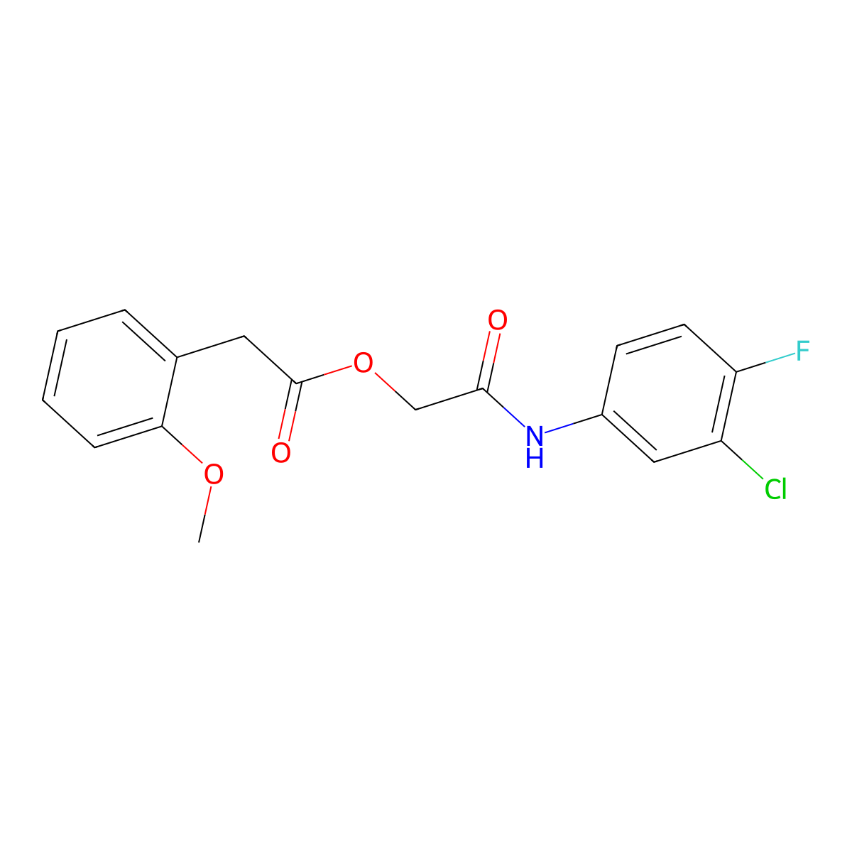 [2-(3-Chloro-4-fluoroanilino)-2-oxoethyl] 2-(2-methoxyphenyl)acetate molecular structure, CAS 1794833-64-9