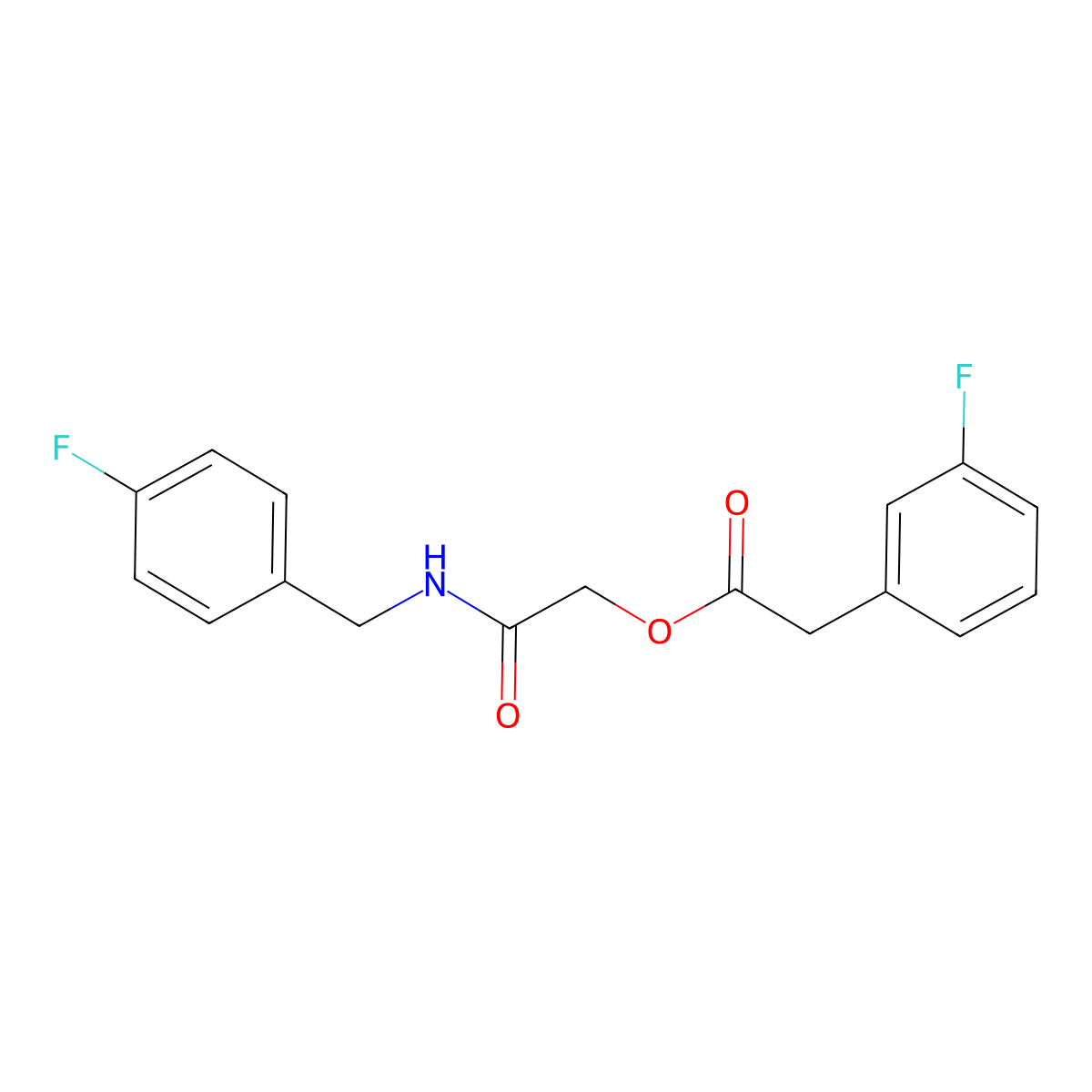 [2-[(4-Fluorophenyl)methylamino]-2-oxoethyl] 2-(3-fluorophenyl)acetate molecular structure, CAS 1794833-94-5