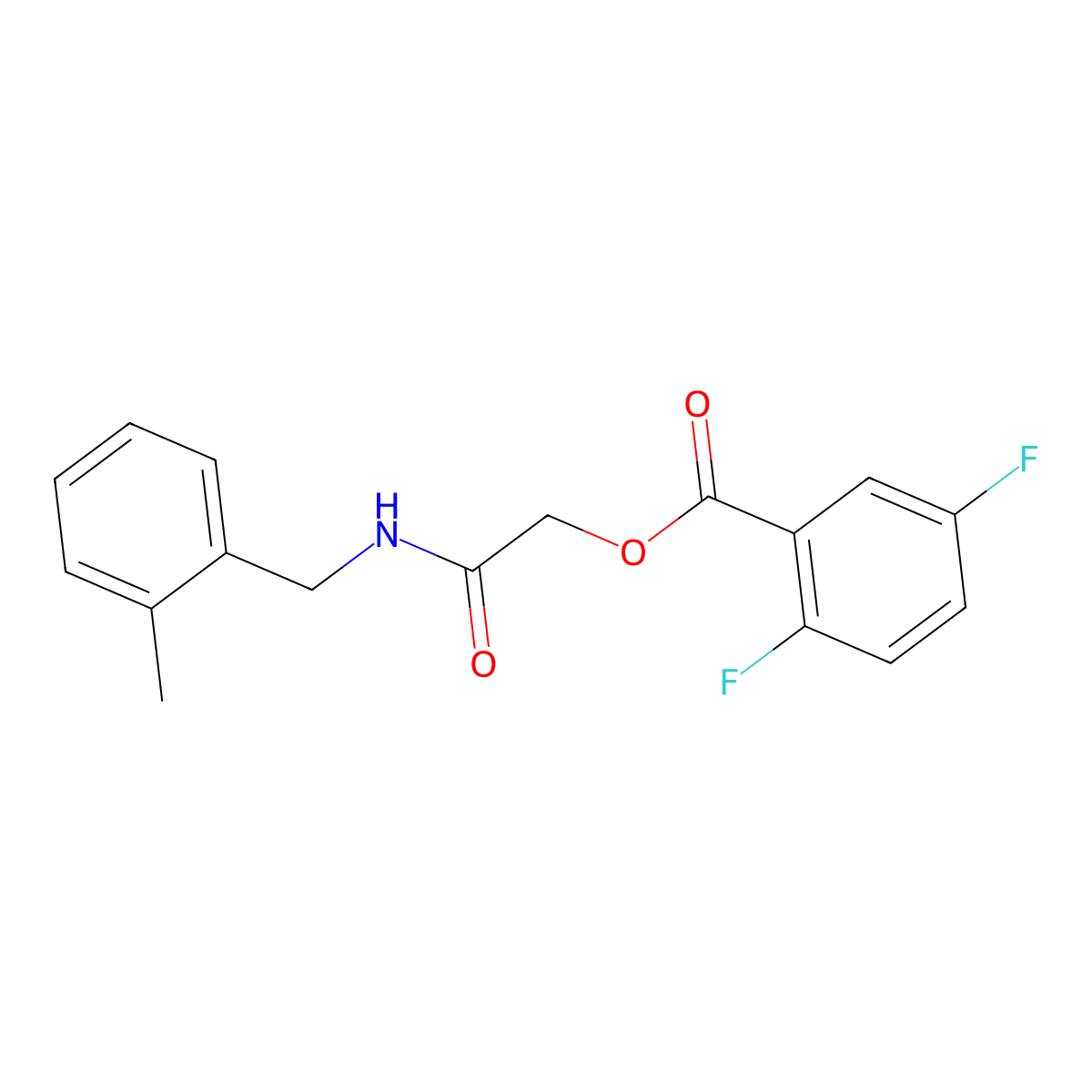 {[(2-Methylphenyl)methyl]carbamoyl}methyl 2,5-difluorobenzoate molecular structure, CAS 1794834-25-5