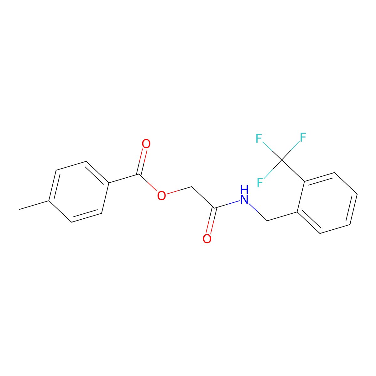 ({[2-(Trifluoromethyl)phenyl]methyl}carbamoyl)methyl 4-methylbenzoate molecular structure, CAS 1794834-29-9