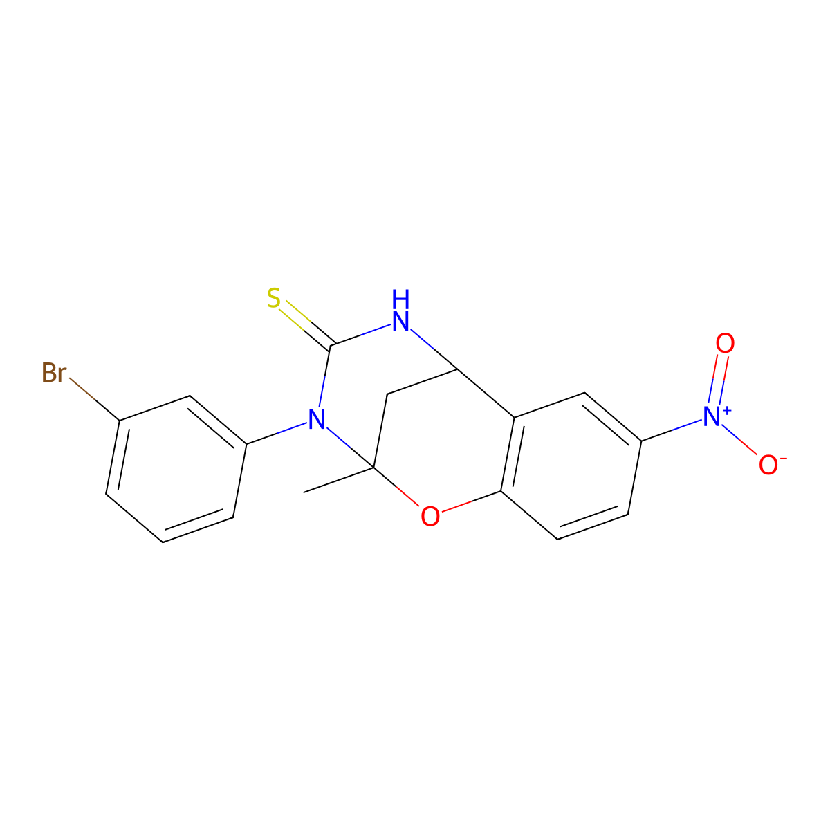 3-(3-bromophenyl)-2-methyl-8-nitro-2,3,5,6-tetrahydro-4H-2,6-methano-1,3,5-benzoxadiazocine-4-thione molecular structure, CAS 1794837-89-0