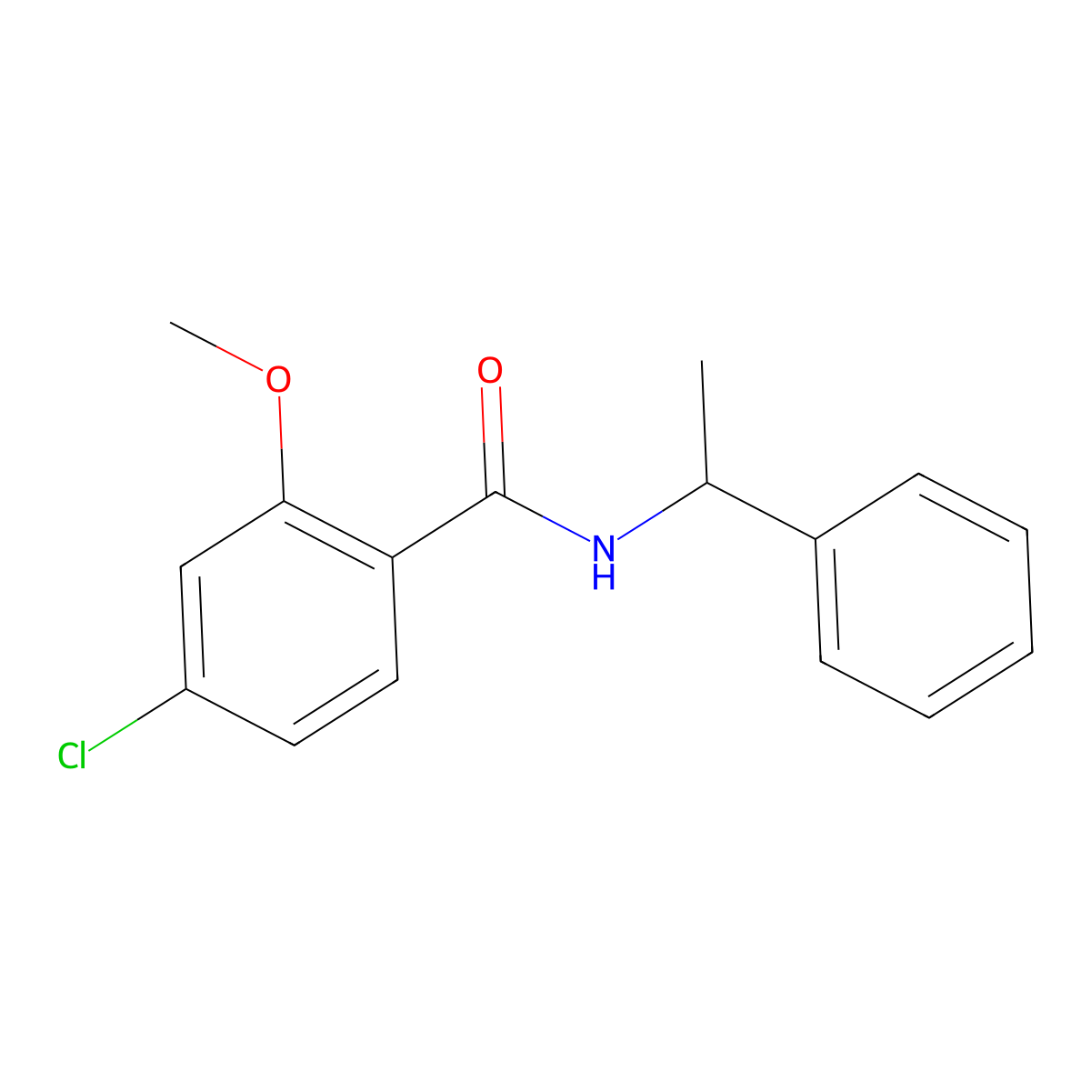 4-Chloro-2-methoxy-N-(1-phenylethyl)benzamide molecular structure, CAS 1794837-97-0
