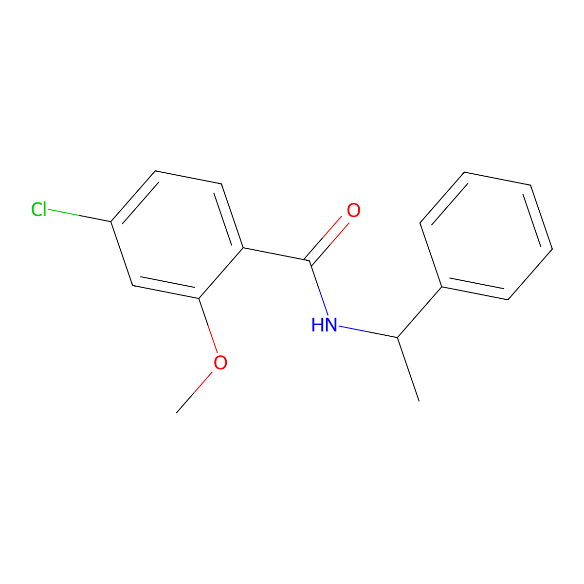 4-Chloro-2-methoxy-N-(1-phenylethyl)benzamide molecular structure, CAS 1794837-97-0