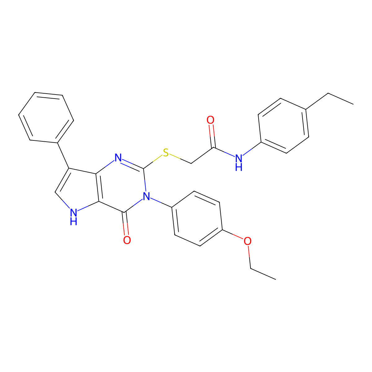 2-{[3-(4-ethoxyphenyl)-4-oxo-7-phenyl-3H,4H,5H-pyrrolo[3,2-d]pyrimidin-2-yl]sulfanyl}-N-(4-ethylphenyl)acetamide molecular structure, CAS 1794838-12-2