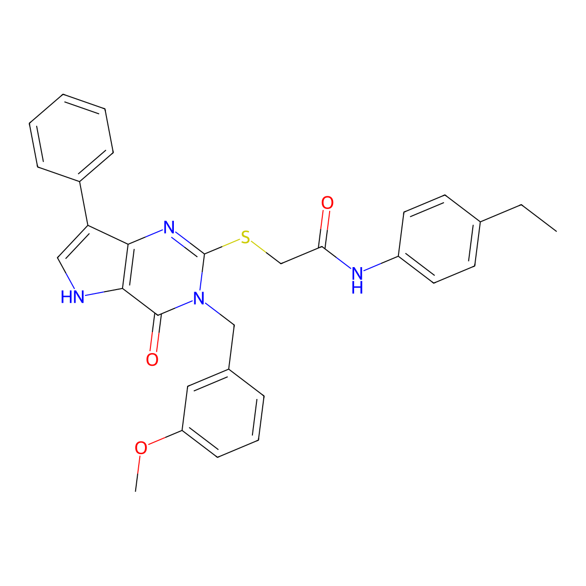 N-(4-ethylphenyl)-2-({3-[(3-methoxyphenyl)methyl]-4-oxo-7-phenyl-3H,4H,5H-pyrrolo[3,2-d]pyrimidin-2-yl}sulfanyl)acetamide molecular structure, CAS 1794838-30-4