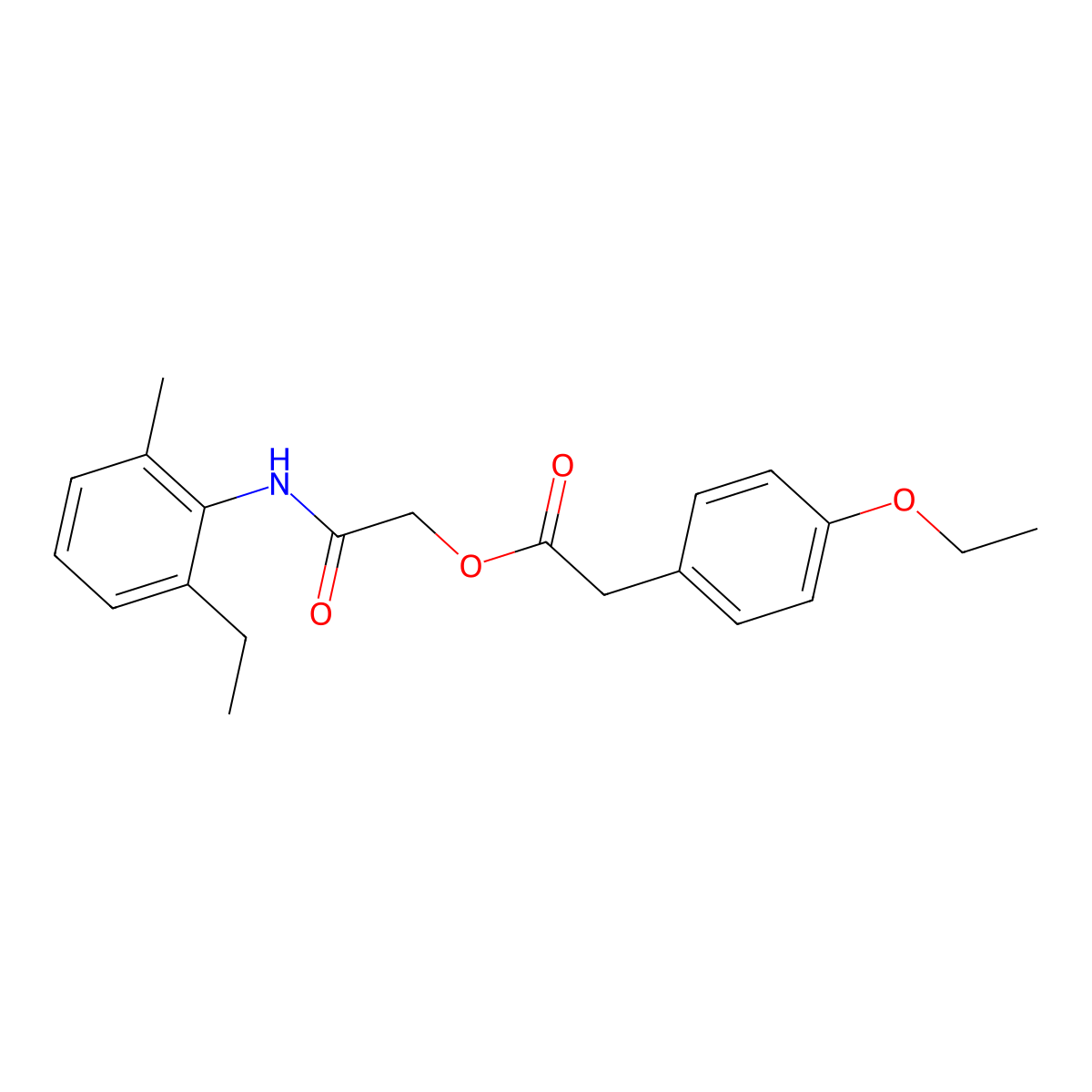 [(2-Ethyl-6-methylphenyl)carbamoyl]methyl 2-(4-ethoxyphenyl)acetate molecular structure, CAS 1794840-46-2