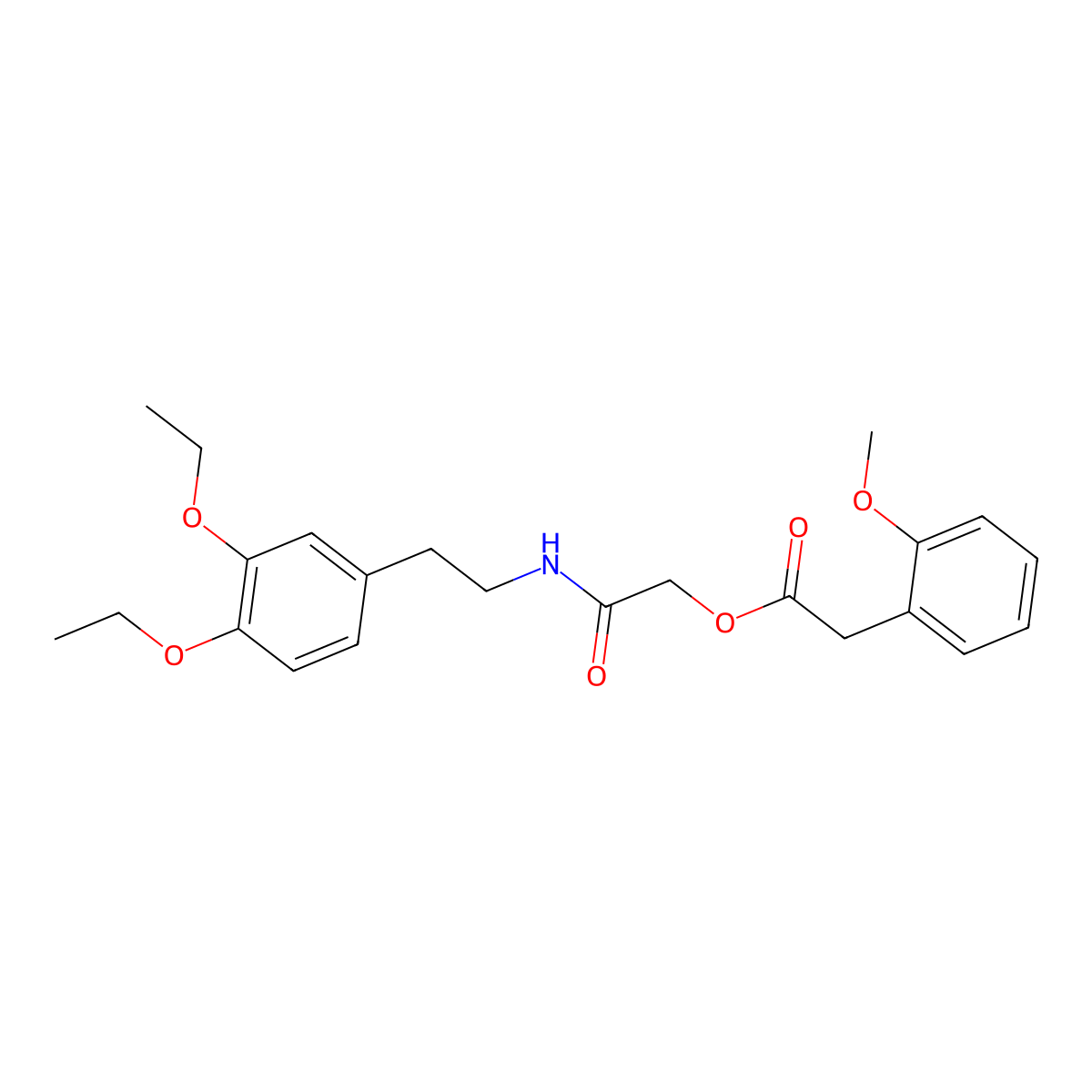 {[2-(3,4-Diethoxyphenyl)ethyl]carbamoyl}methyl 2-(2-methoxyphenyl)acetate molecular structure, CAS 1794841-15-8
