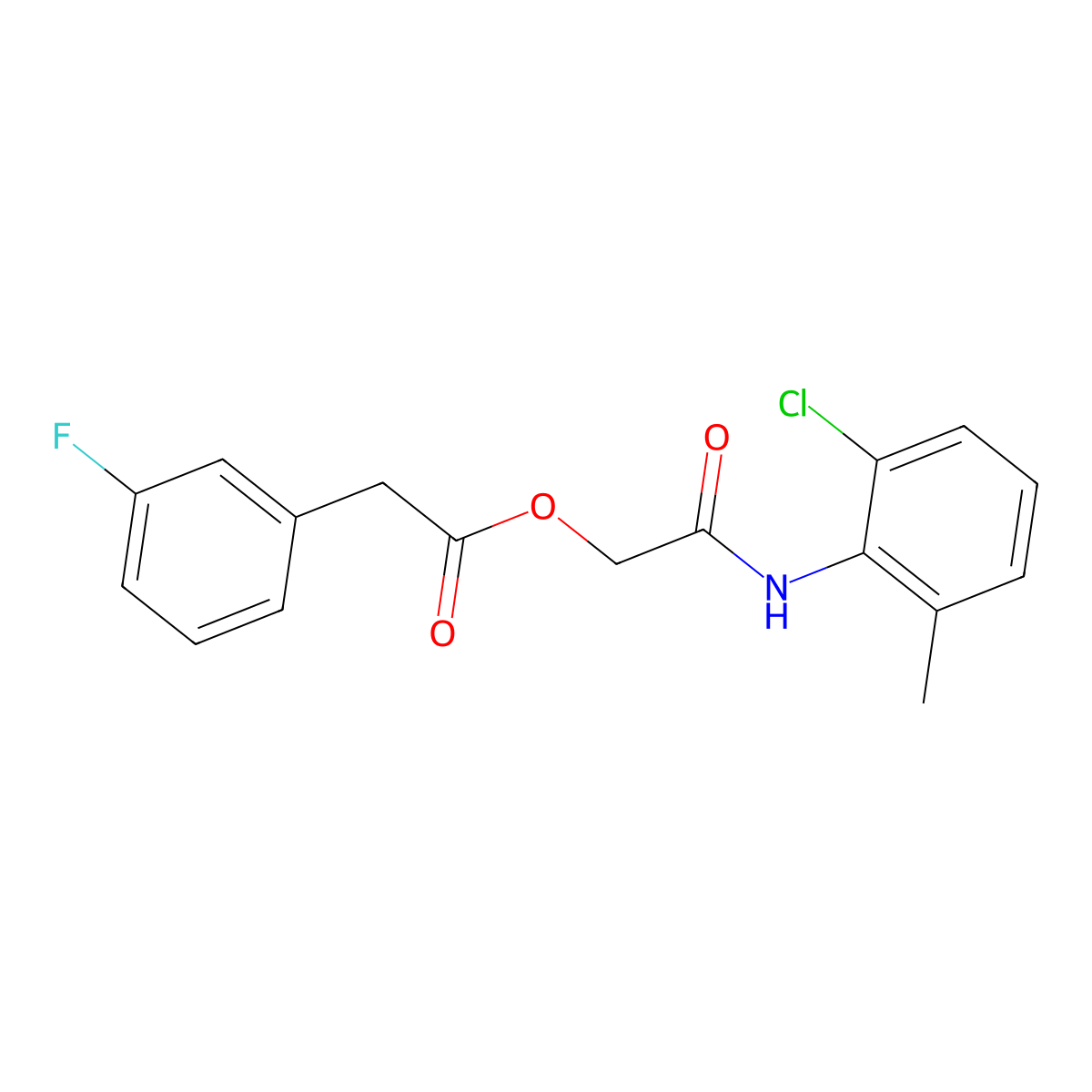 2-[(2-Chloro-6-methylphenyl)amino]-2-oxoethyl (3-fluorophenyl)acetate molecular structure, CAS 1794841-91-0