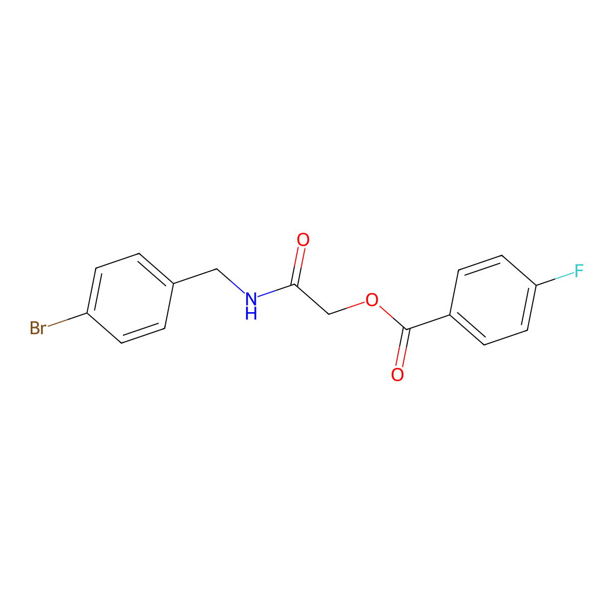 {[(4-Bromophenyl)methyl]carbamoyl}methyl 4-fluorobenzoate molecular structure, CAS 1794842-89-9