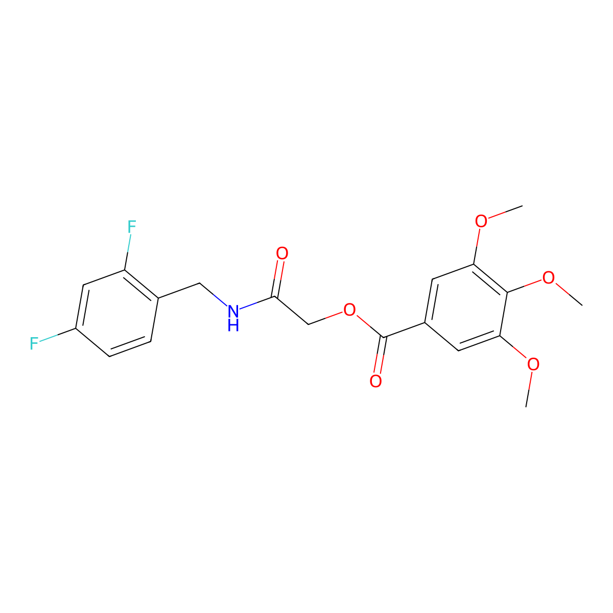 {[(2,4-Difluorophenyl)methyl]carbamoyl}methyl 3,4,5-trimethoxybenzoate molecular structure, CAS 1794843-21-2