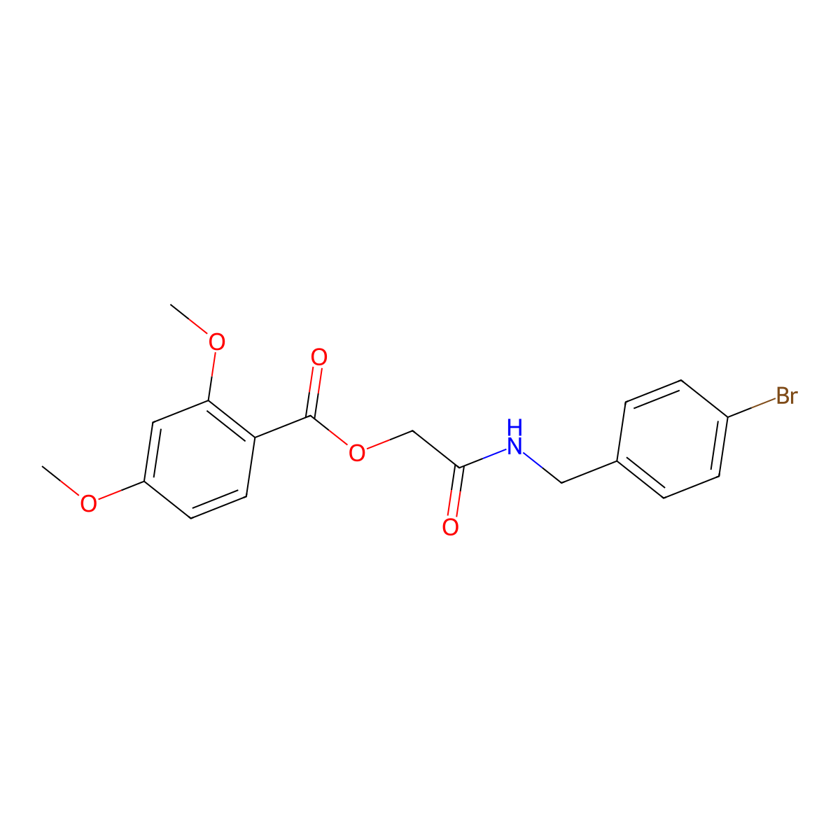 {[(4-Bromophenyl)methyl]carbamoyl}methyl 2,4-dimethoxybenzoate molecular structure, CAS 1794843-96-1