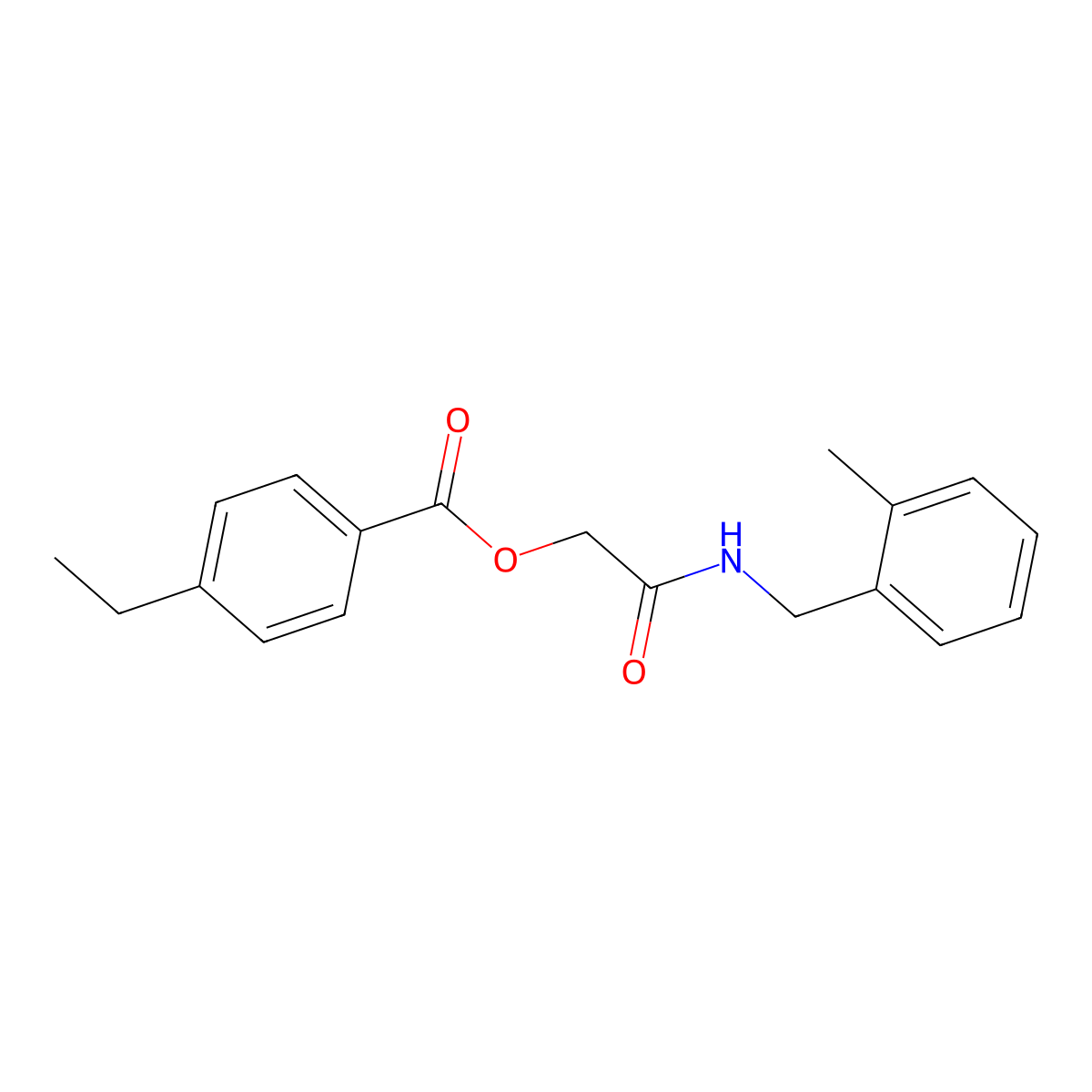 [2-[(2-Methylphenyl)methylamino]-2-oxoethyl] 4-ethylbenzoate molecular structure, CAS 1794844-38-4