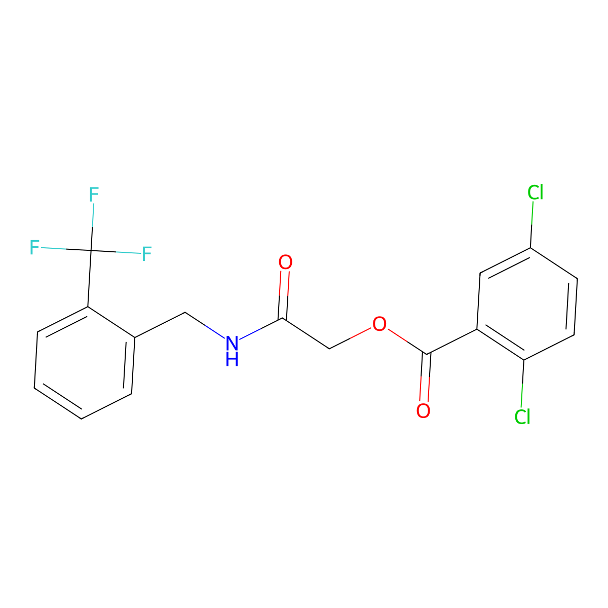 ({[2-(Trifluoromethyl)phenyl]methyl}carbamoyl)methyl 2,5-dichlorobenzoate molecular structure, CAS 1794844-50-0