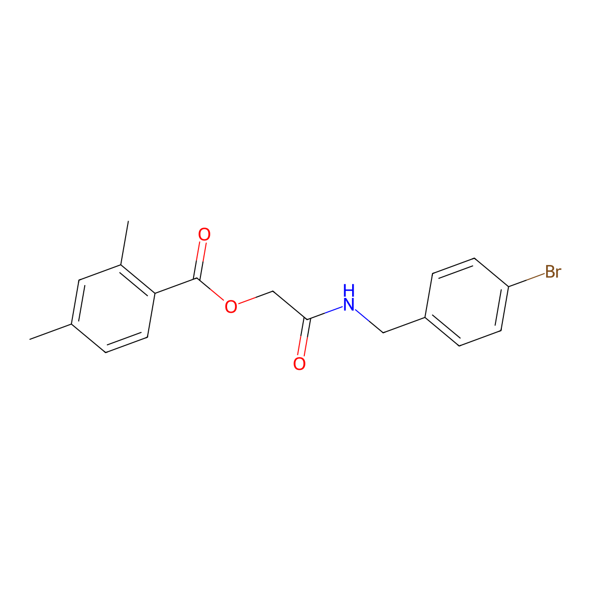 {[(4-Bromophenyl)methyl]carbamoyl}methyl 2,4-dimethylbenzoate molecular structure, CAS 1794844-59-9