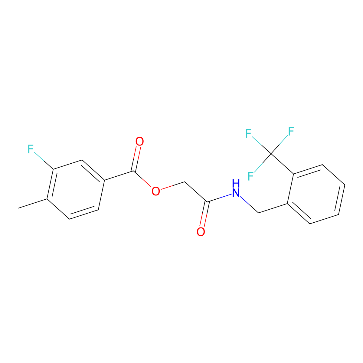 ({[2-(Trifluoromethyl)phenyl]methyl}carbamoyl)methyl 3-fluoro-4-methylbenzoate molecular structure, CAS 1794845-43-4