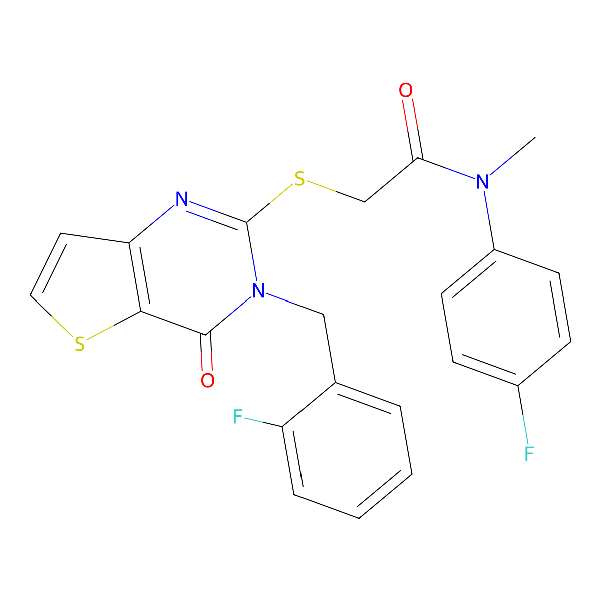 N-(4-fluorophenyl)-2-({3-[(2-fluorophenyl)methyl]-4-oxo-3H,4H-thieno[3,2-d]pyrimidin-2-yl}sulfanyl)-N-methylacetamide molecular structure, CAS 1794845-55-8