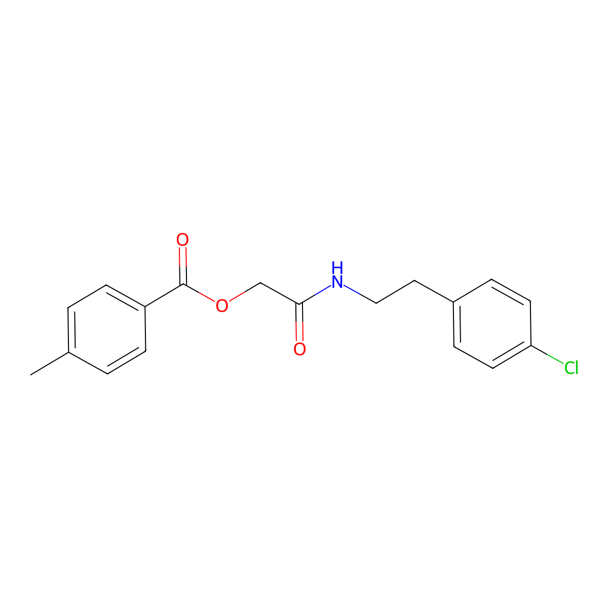 [2-[2-(4-Chlorophenyl)ethylamino]-2-oxoethyl] 4-methylbenzoate molecular structure, CAS 1794845-60-5