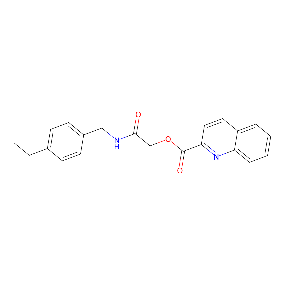 {[(4-Ethylphenyl)methyl]carbamoyl}methyl quinoline-2-carboxylate molecular structure, CAS 1794845-61-6
