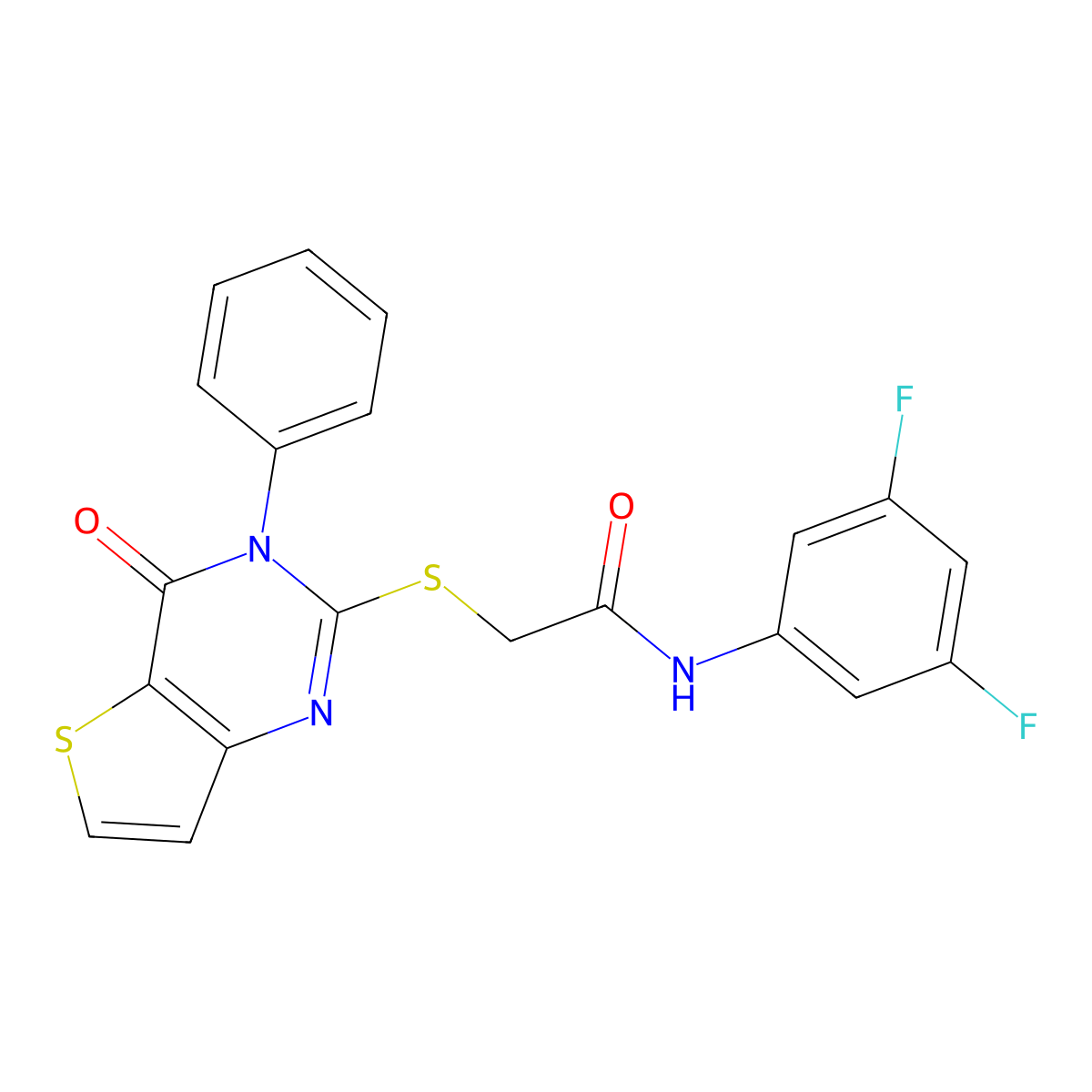 N-(3,5-difluorophenyl)-2-({4-oxo-3-phenyl-3H,4H-thieno[3,2-d]pyrimidin-2-yl}sulfanyl)acetamide molecular structure, CAS 1794845-70-7