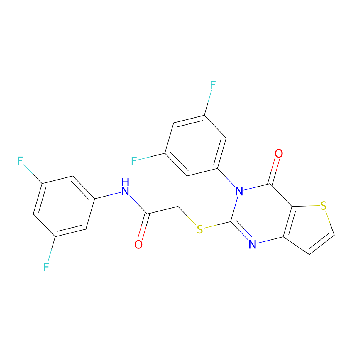 N-(3,5-difluorophenyl)-2-{[3-(3,5-difluorophenyl)-4-oxo-3H,4H-thieno[3,2-d]pyrimidin-2-yl]sulfanyl}acetamide molecular structure, CAS 1794845-81-0