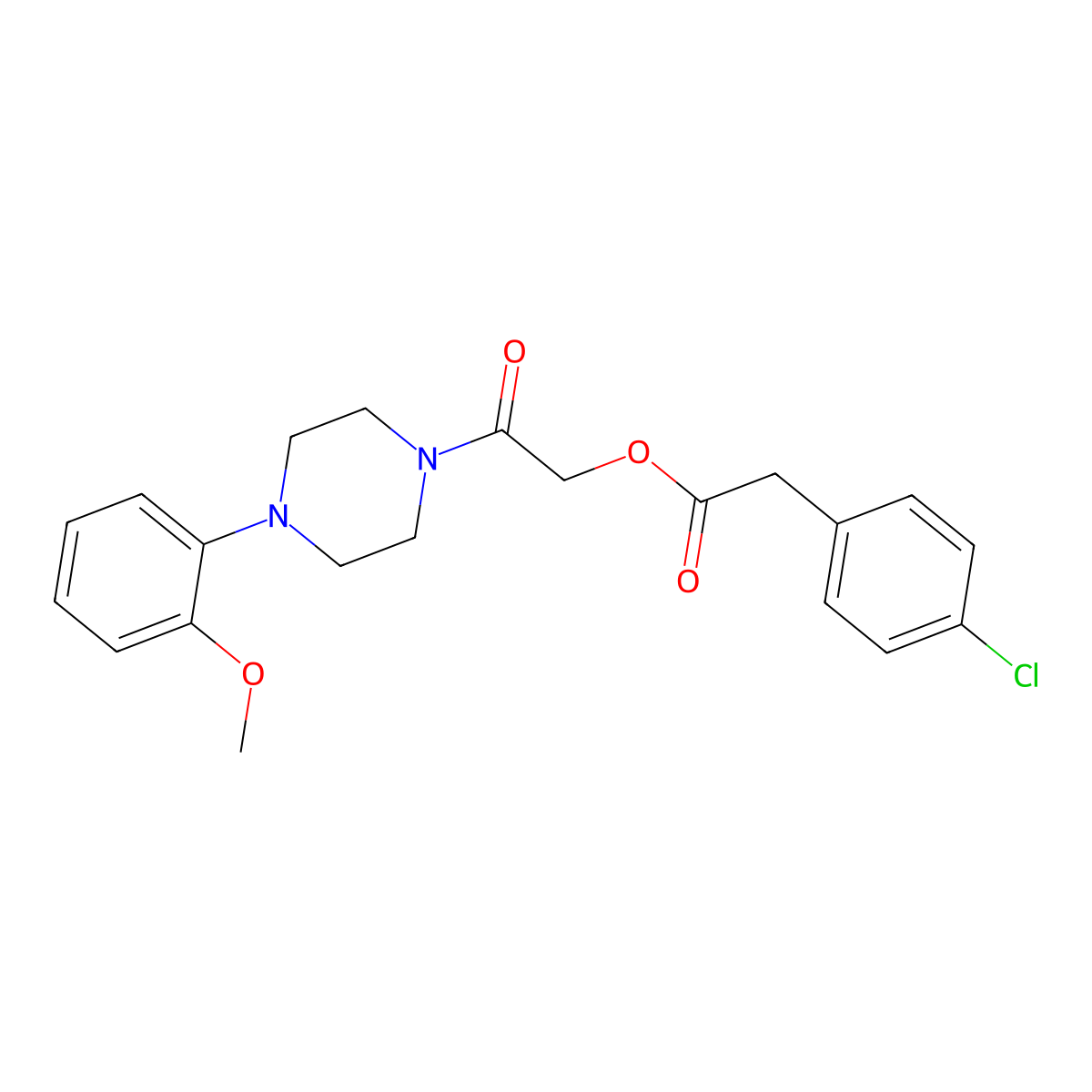 [2-[4-(2-Methoxyphenyl)piperazin-1-yl]-2-oxoethyl] 2-(4-chlorophenyl)acetate molecular structure, CAS 1794850-24-0