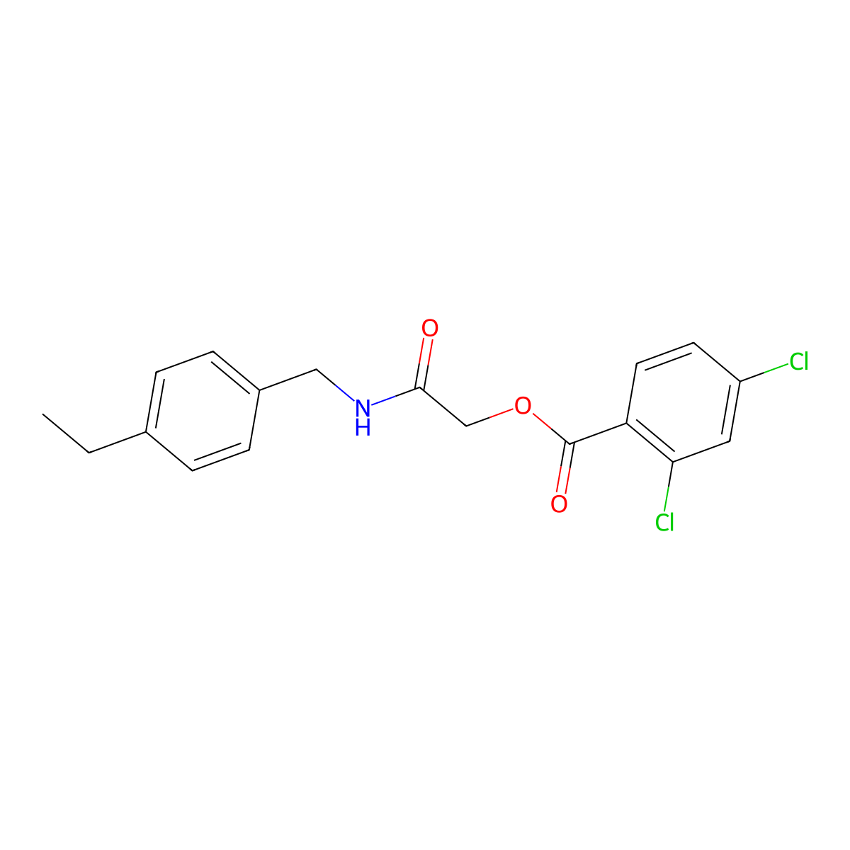 {[(4-Ethylphenyl)methyl]carbamoyl}methyl 2,4-dichlorobenzoate molecular structure, CAS 1794851-09-4