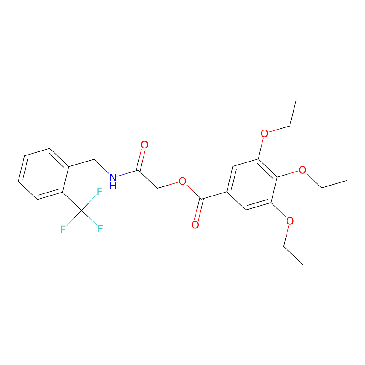 ({[2-(Trifluoromethyl)phenyl]methyl}carbamoyl)methyl 3,4,5-triethoxybenzoate molecular structure, CAS 1794851-30-1