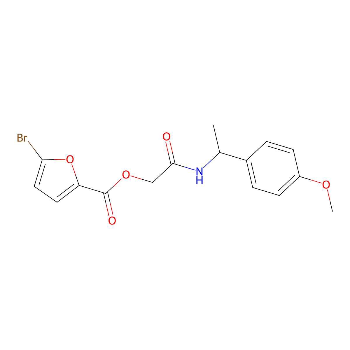 {[1-(4-Methoxyphenyl)ethyl]carbamoyl}methyl 5-bromofuran-2-carboxylate molecular structure, CAS 1794851-40-3