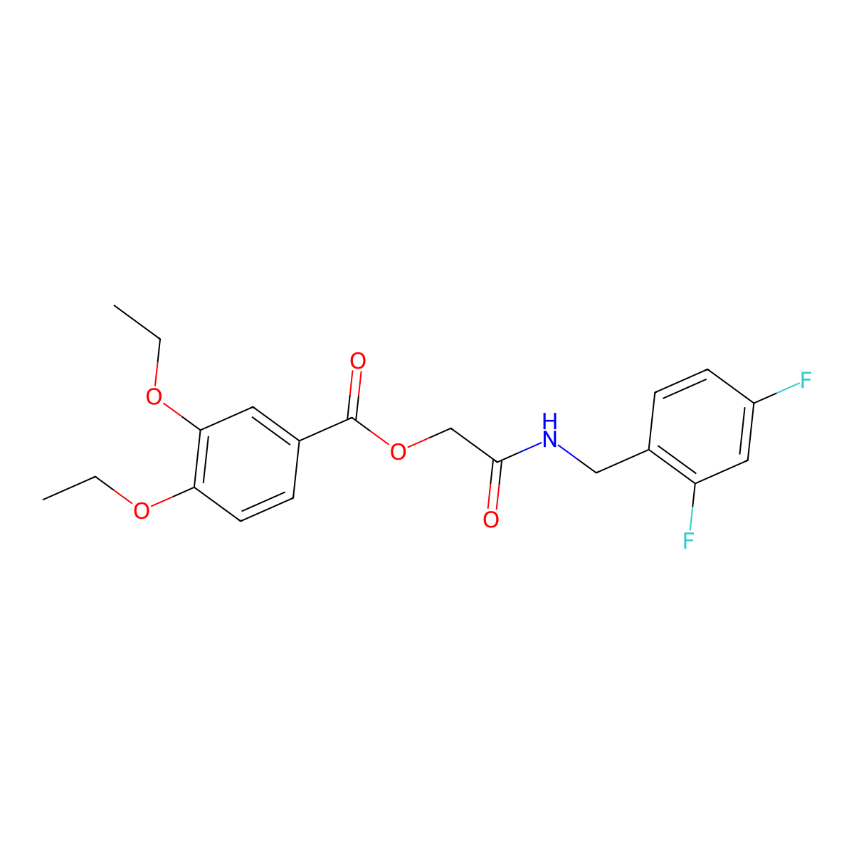 {[(2,4-Difluorophenyl)methyl]carbamoyl}methyl 3,4-diethoxybenzoate molecular structure, CAS 1794851-58-3