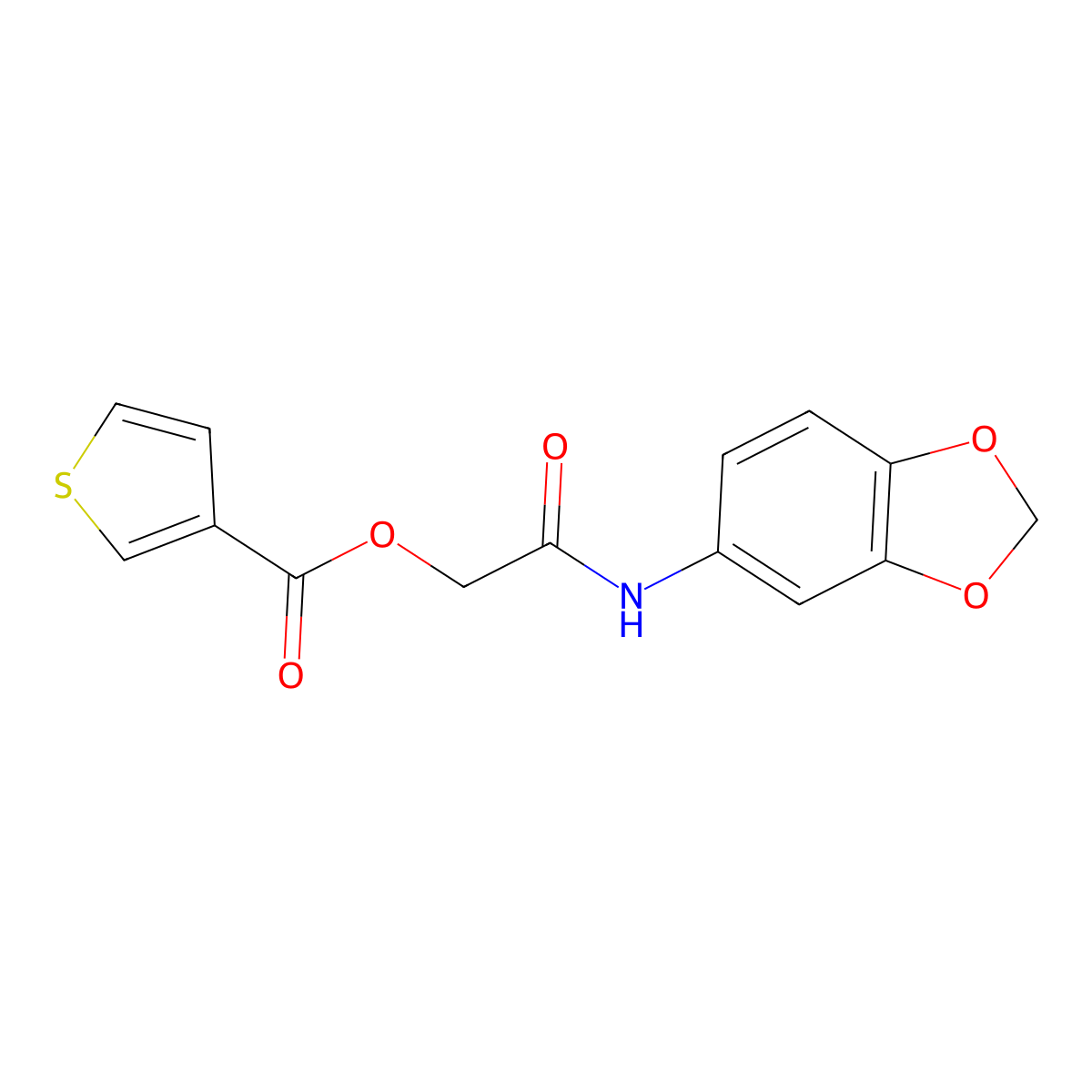 [(2H-1,3-Benzodioxol-5-YL)carbamoyl]methyl thiophene-3-carboxylate molecular structure, CAS 1794851-82-3
