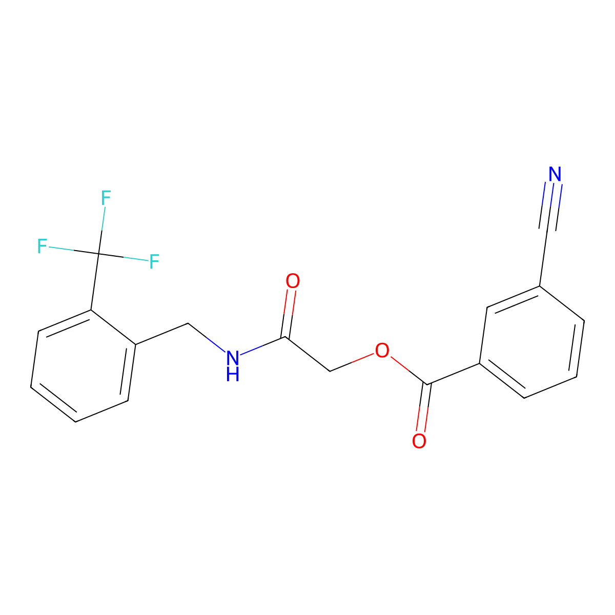 ({[2-(Trifluoromethyl)phenyl]methyl}carbamoyl)methyl 3-cyanobenzoate molecular structure, CAS 1794852-33-7