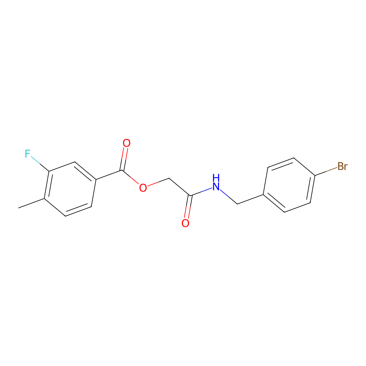 {[(4-Bromophenyl)methyl]carbamoyl}methyl 3-fluoro-4-methylbenzoate molecular structure, CAS 1794852-80-4