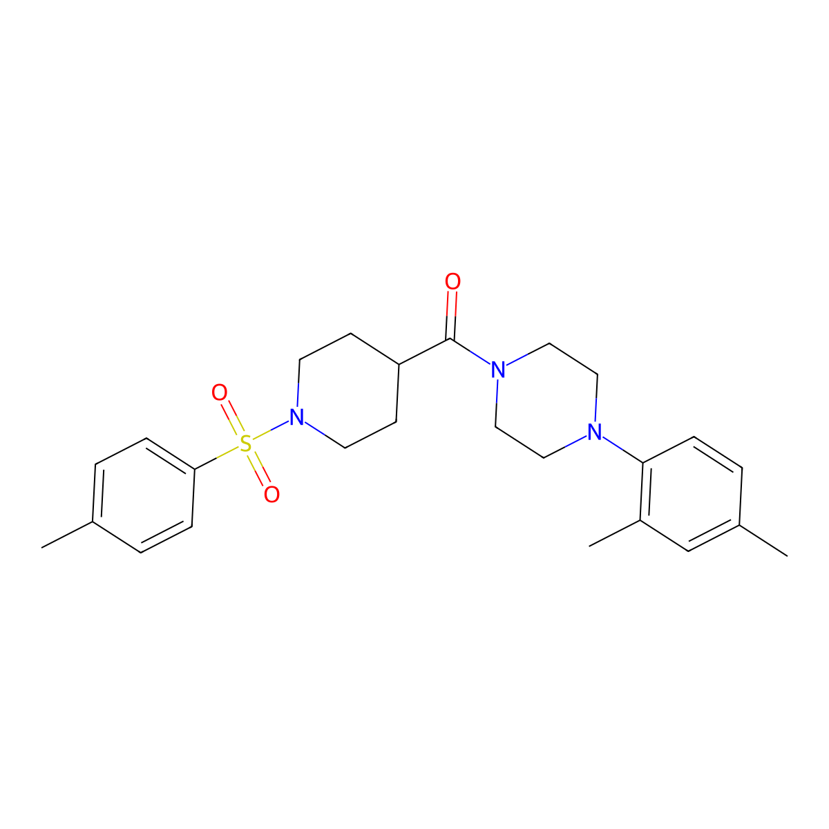 1-(2,4-Dimethylphenyl)-4-[1-(4-methylbenzenesulfonyl)piperidine-4-carbonyl]piperazine molecular structure, CAS 1794853-22-7