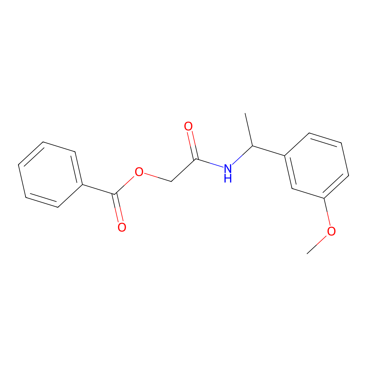 {[1-(3-Methoxyphenyl)ethyl]carbamoyl}methyl benzoate molecular structure, CAS 1794853-59-0