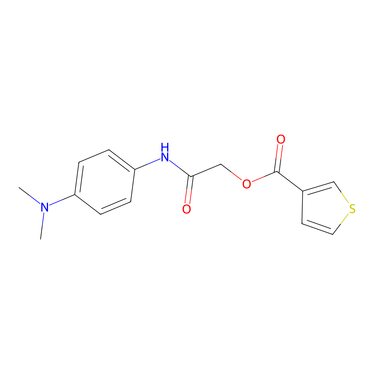 {[4-(Dimethylamino)phenyl]carbamoyl}methyl thiophene-3-carboxylate molecular structure, CAS 1794854-36-6