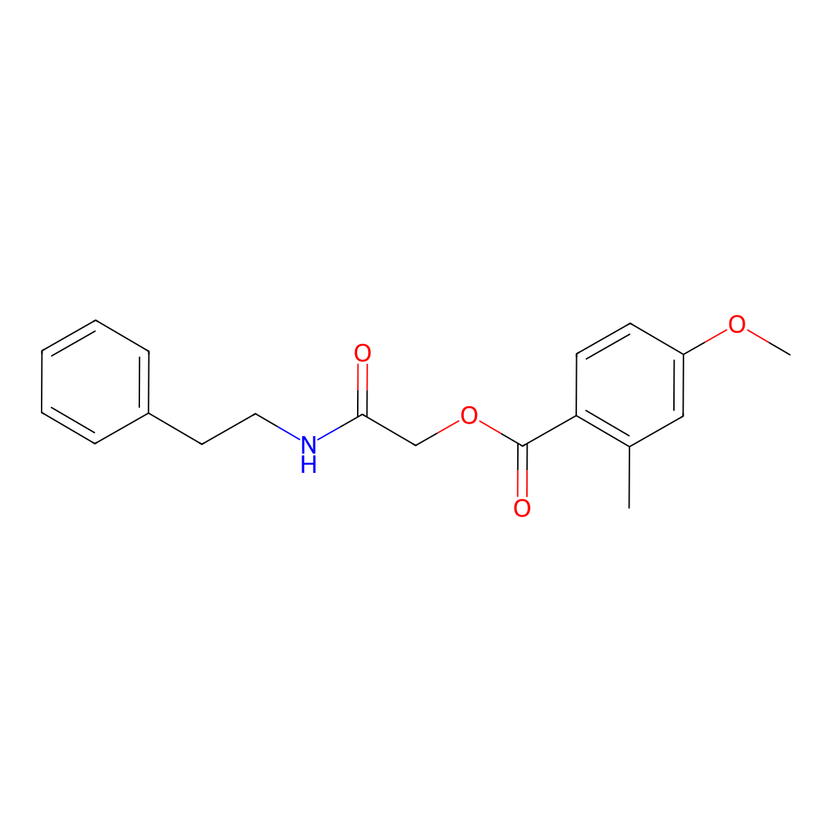 [(2-Phenylethyl)carbamoyl]methyl 4-methoxy-2-methylbenzoate molecular structure, CAS 1794854-76-4