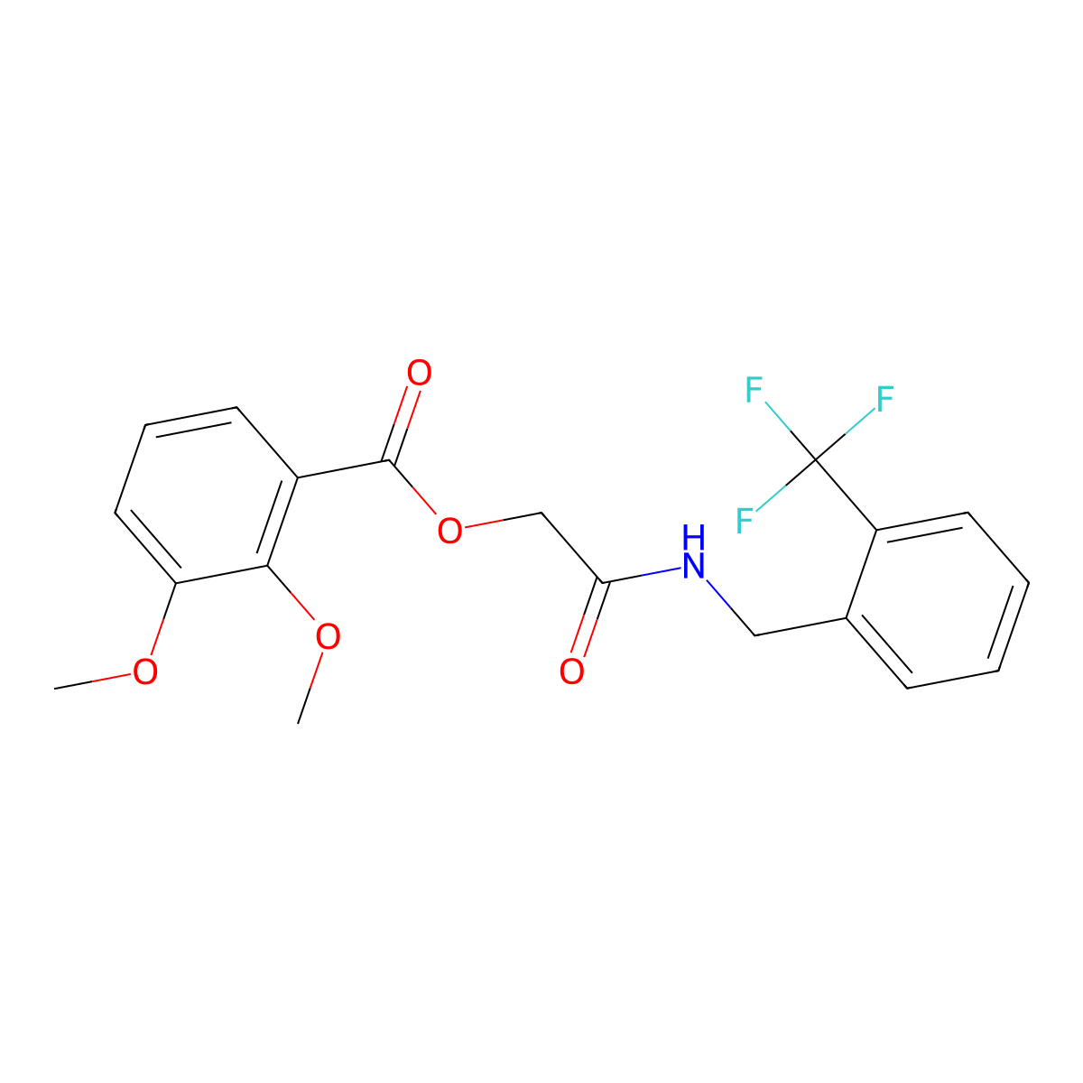 2-Oxo-2-((2-(trifluoromethyl)benzyl)amino)ethyl 2,3-dimethoxybenzoate molecular structure, CAS 1794854-84-4