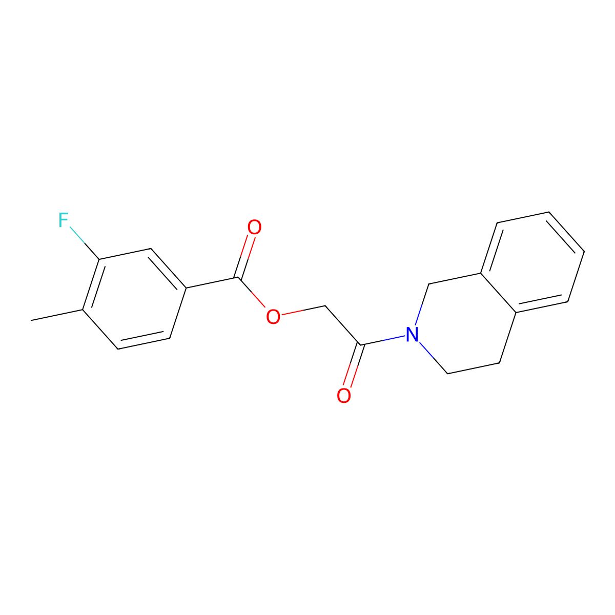 2-(3,4-dihydroisoquinolin-2(1H)-yl)-2-oxoethyl 3-fluoro-4-methylbenzoate molecular structure, CAS 1794854-90-2