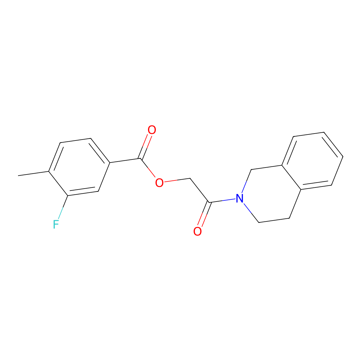 2-(3,4-dihydroisoquinolin-2(1H)-yl)-2-oxoethyl 3-fluoro-4-methylbenzoate molecular structure, CAS 1794854-90-2