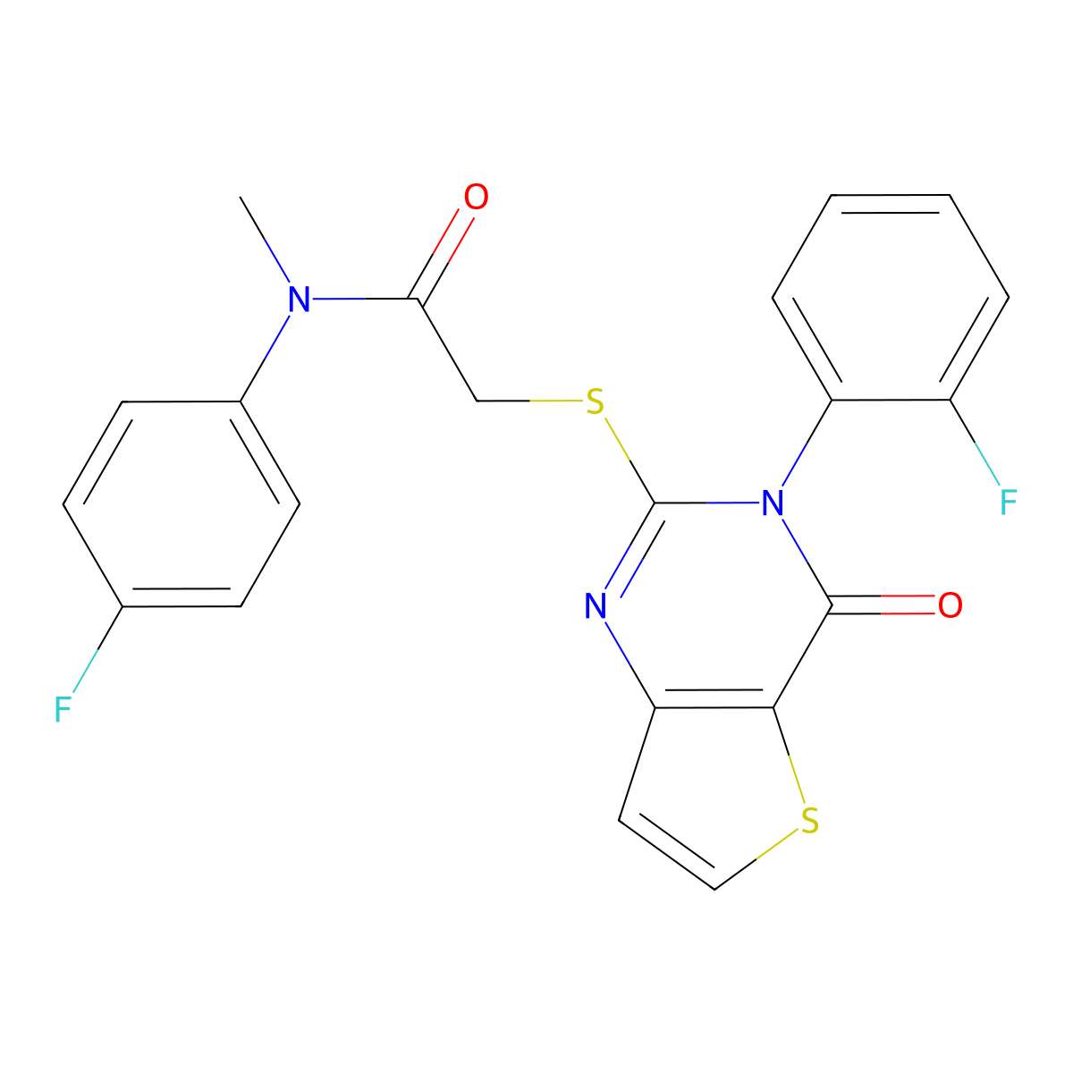 N-(4-fluorophenyl)-2-{[3-(2-fluorophenyl)-4-oxo-3H,4H-thieno[3,2-d]pyrimidin-2-yl]sulfanyl}-N-methylacetamide molecular structure, CAS 1794855-03-0