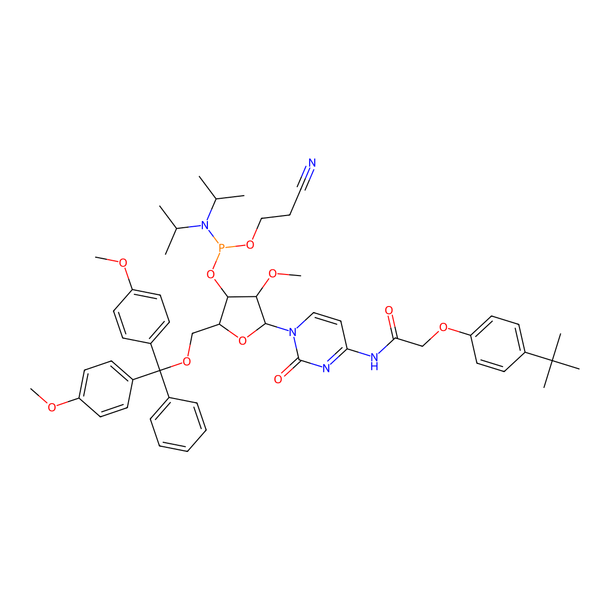 DMT-2'O-Methyl-rC(tac) Phosphoramidite molecular structure, CAS 179486-26-1