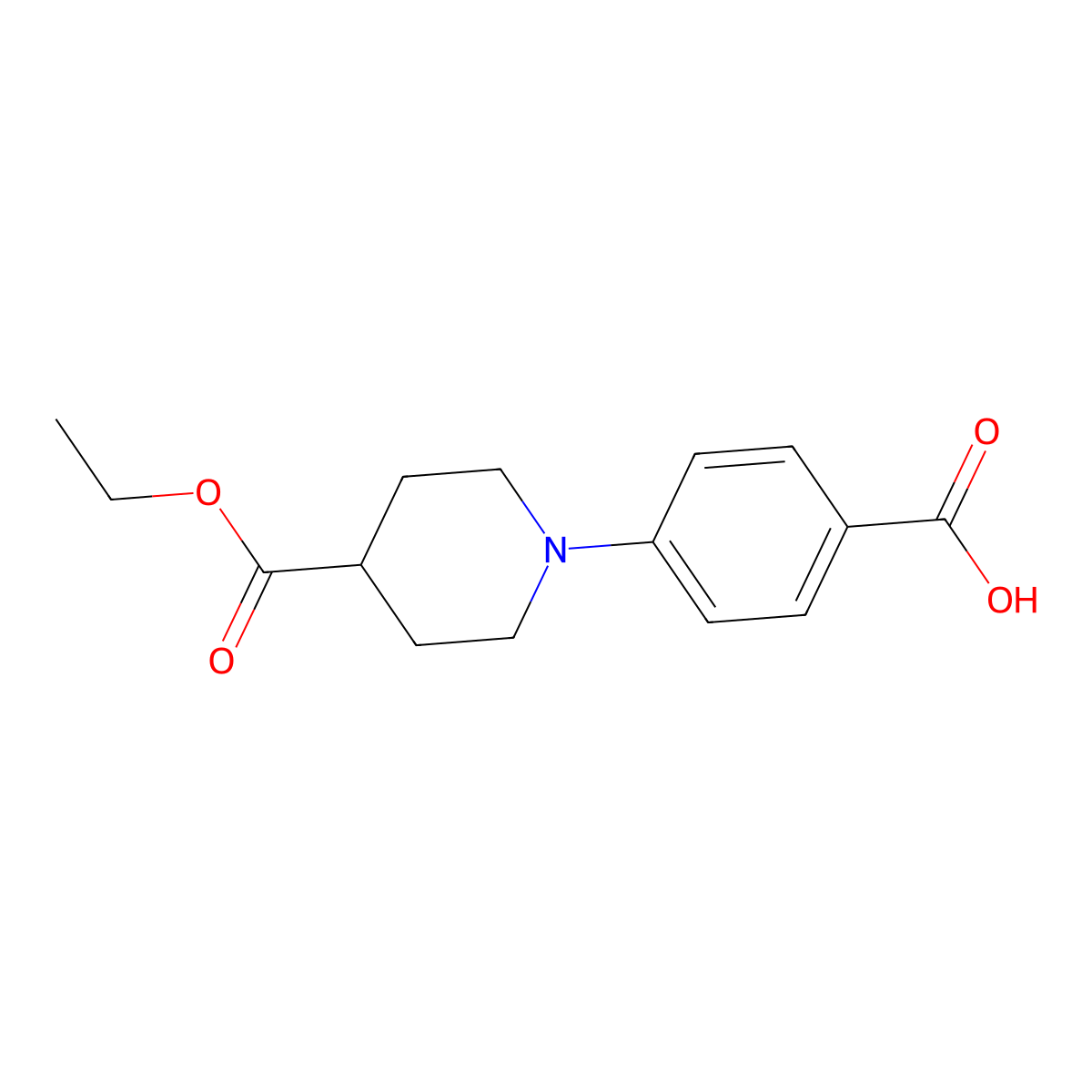 4-[4-(Ethoxycarbonyl)piperidin-1-YL]benzoic acid molecular structure, CAS 179487-86-6