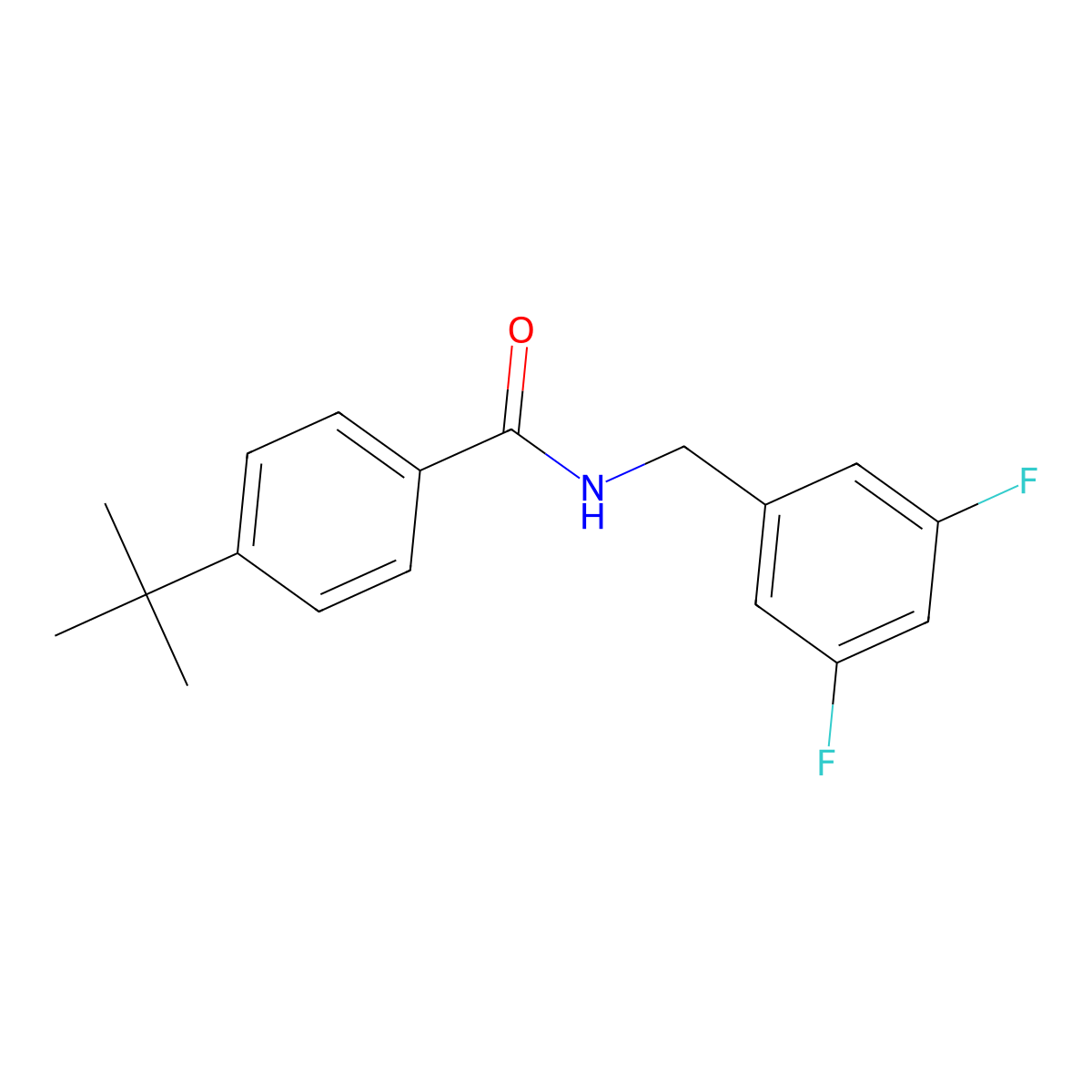 4-tert-butyl-N-(3,5-difluorobenzyl)benzamide molecular structure, CAS 1794870-75-9